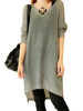 Loose Solid Hollow Out Long Sleeve Jumper Women Dress