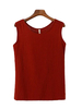 Loose Solid Sleeveless O Neck Women Tank Tops