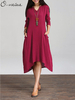 Loose Solid V-Neck Dress