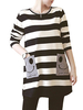 Loose Stripe Long Sleeve Knit Pregnant Women Mini Dress