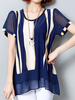 Loose Striped Chiffon Shirts