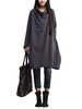 Loose Turtleneck Long Sleeve Solid Vintage Dress
