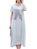 Loose Vintage Print Double Layer Short Sleeve Women Dresses