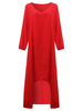 Loose Women Asymmetrical Solid Color Chiffon Dress