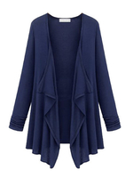 Loose Women Brief Long Sleeve Irregular Cardigan