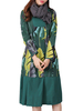 Loose Women Ethnic Style Leaves Printed Patchwork Maxi Dress