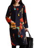 Loose Women Floral Printed Long Sleeve Linen Midi Dress