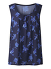 Loose Women Flower Printed Sleeveless O-Neck Tank Tops