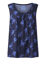 Loose Women Flower Printed Sleeveless O-Neck Tank Tops