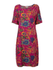 Loose Women Folk Style Flower Fan Printed Pocket Split Maxi Dress