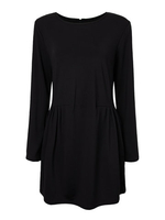 Loose Women Long Sleeve O-Neck Knitted Pocket Thicken Dress