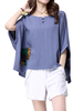 Loose Women Mori Girl Printed Patchwork Batwing Sleeve T-shirt