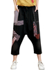 Loose Women Patch Splicing Elastic Waist Drawstring Harem Pants