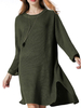 Loose Women Solid Long Sleeve Irregular Hem Split Pullover Sweater