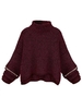 Loose Women Turtleneck Zipper Sleeve Knitted Short Sweater