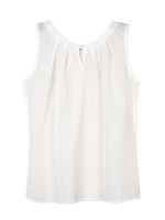 Lotus Leaf Collar Sleeveless Chiffon Button Blouse
