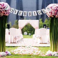 LOVE BRIDES Bunting Hanging Paper Garland Chain Wedding Birthday Party Banner Decoration