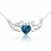 Love Letter Heart Crystal Angel Wings Pendant Necklace