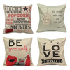 LOVE Live Letters Cotton Linen Throw Pillow Case Home Sofa Waist Cushion Cover