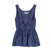 Lovely Baby Girls Strap Sleeveless Bowknot Denim Dress