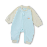 Lovely Baby Pure Color Long Sleeve Button Romper Jumpsuit
