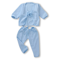 Lovely Baby Two Pieces Solid Color Lace-Up Cotton Suit