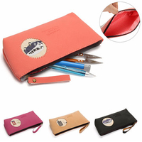 Lovely Faux Leather Pencil Case Pencil Pen Case Makeup Tool Storage Pouch Bag