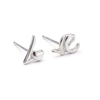 Lover Romantic Asymmetric Stainless Steel Silver Plated Stud Earring