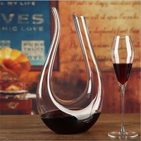 Luxurious Crystal Glass U-shaped Horn Wine Decanter Wine Pourer Red Wine Carafe Aerator