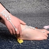 Luxurious Tassel Alloy Rhinestone Pearl Bracelet/Anklet Barefoot Sandals