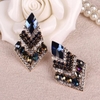 Luxury Elegant Earrings Rhombus Crystal Rhinestone Wedding Earrings