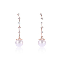 Luxury Elegant Earrings Tassel Rhinestone Pearl Earrings