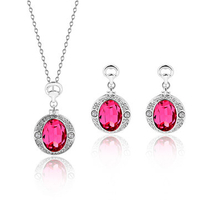 Luxury Jewelry Set Crystal Rhinestone Earrings Necklace Set