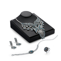 Luxury Jewelry Set Full Zircon Bowknot Tassel Necklace Bracelet Set