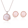 Luxury Jewelry Set Rhinestone Opal Necklace Earrings Set