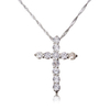 Luxury Men Necklace Rhinestone Cross Pendant Necklace