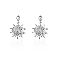 Luxury Pearl Earrings Snowflake Rhinestone Elegant Earrings