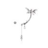 Luxury Rhinestone Earrings Butterfly Tassel Pearl Ear Clip
