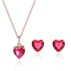 Luxury Sweet Set Heart Crystal Earring Necklace Jewelry Set