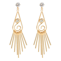 Luxury Tassel Earrings Crystal Water Drop Earrings