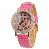 Luxury Vintage Watch Retro Leopard Rhinestone Leather Watch for Women Gift
