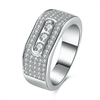 Luxury Wedding Ring Full Zircon Platinum Ring for Women Gift