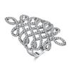 Luxury Wedding Ring Leaves Pattern Full Zircon Ring Jewelry
