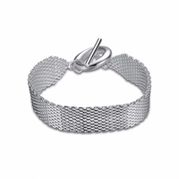 Luxury Women Bracelet Weaving Silver Plated Simple Bracelet