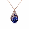 Luxury Women Necklace Blue Crystal Glass Rhinestone Drop Necklace