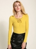 Lztlylzt Women Casual Knitting Cross Strap V-neck Long sleeve Tops