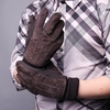 Male Winter Windproof Antifreeze Outdoor Gloves Screw-Type Pigskin Mittens