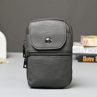 Man PU Running Waist Bag Hook Crossbody Bag Hanging Neck Phone Bag