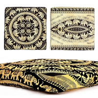 Mandala Indian Bohemian Elephant Square Cushion Throw Case Floor Pillow Cover