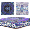 Mandala Indian Bohemian Purple Square Cushion Case Floor Pillow Seating Cover